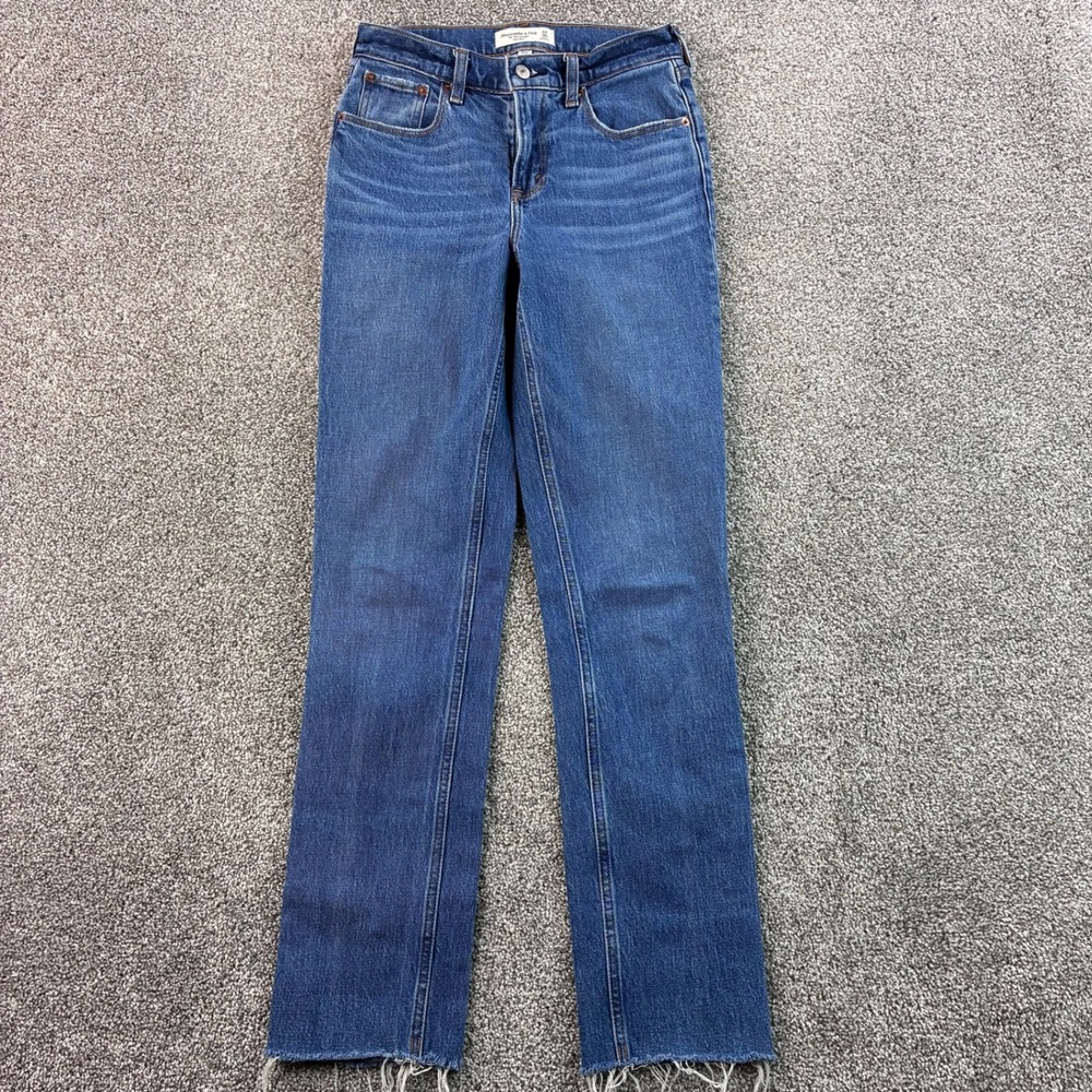 Abercrombie & Fitch The 90s Straight Mid Rise Jeans Women's 24 00R Curve Love